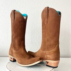 Lane EMMA JANE Womens Cowboy Boots 9.5 Toffee Suede Western Cowgirl Mid Calf